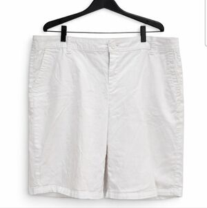 Liz Claiborne White Cotton Spandex Blend Preppy Mid Rise Womens Short Sz 18